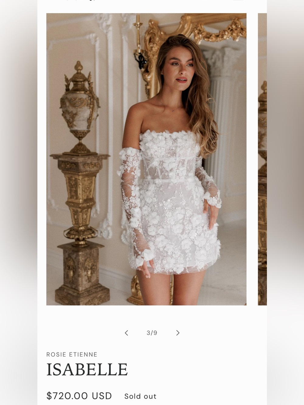 Rosie Etienne - Isabelle (White Floral Appliqué Mini Dress)